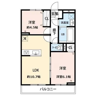 アムール イソベ【2階】の間取り