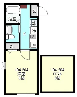 ベイルーム県立大学A【2階】の間取り