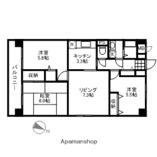 サニープレイス【4階】の間取り