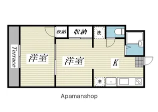 マイシャトー海老名【1階】の間取り