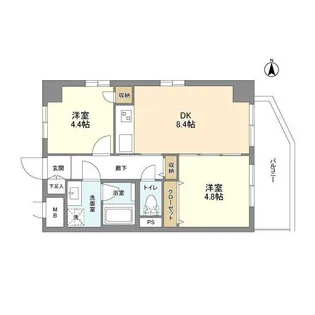 ミリアレジデンス西蒲田【2階】の間取り