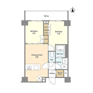 ディームス横濱神之木台【3階】の間取り