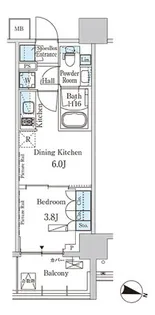 パークアクシス横濱高島町【6階】の間取り