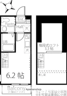 ハーミットクラブハウスPAGURUS【2階】の間取り