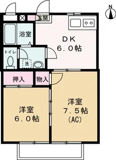 シティー堂山B【1階】の間取り