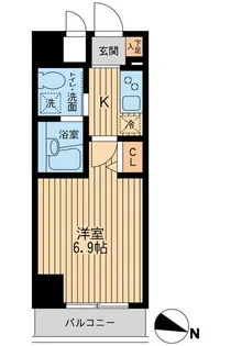HF関内レジデンス【3階】の間取り