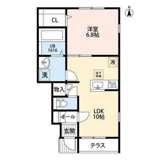 アムールフレグランスムーン【1階】の間取り