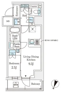 パークアクシス横浜阪東橋【6階】の間取り