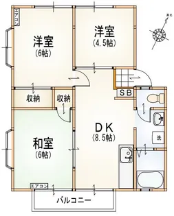 井口ハイツA棟【1階】の間取り