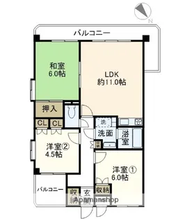 戸塚ウエスト・ウッド【2階】の間取り
