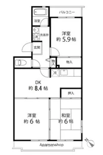 鎌倉グリーンヒルズ【4階】の間取り