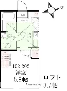ハーミットクラブハウスエスカリエ反町【1階】の間取り