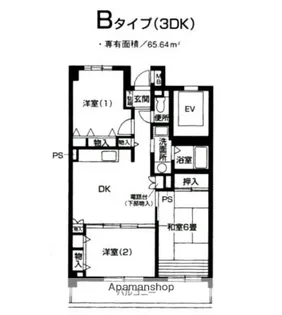 神奈川県横浜市中区本牧宮原【マンション】の間取り