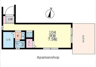 ハイライフ石上【1階】の間取り