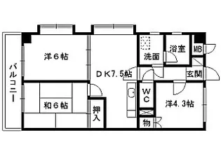 ラ・ベルヴィ【3階】の間取り