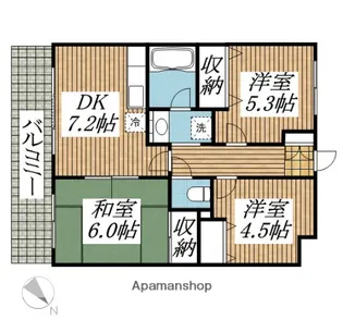 サンカーラ壱番館【3階】の間取り