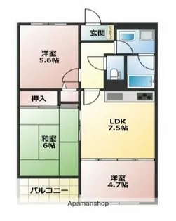 グランドール影取【2階】の間取り