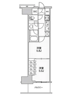 WORVE横浜伊勢佐木町【14階】の間取り