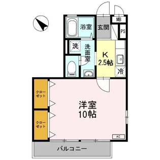 カーサ・デラ・フェリシタ【1階】の間取り