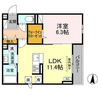 D PAINA 宿河原7【1階】の間取り