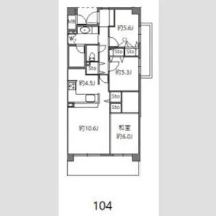 アソシエール溝の口【1階】の間取り