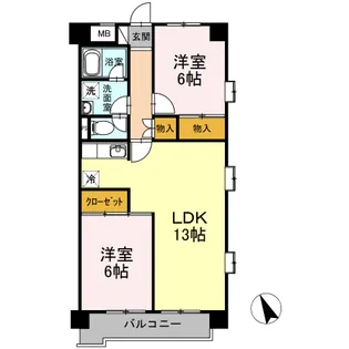 シティハイツオーキッド【3階】の間取り