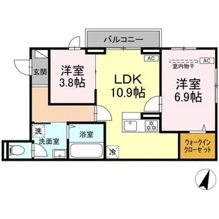 D PAINA 市ケ尾町【3階】の間取り