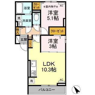 シャトレー町田【2階】の間取り