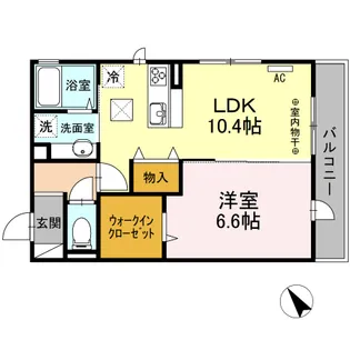 ハーネ・ユーエム・希望ヶ丘【1階】の間取り