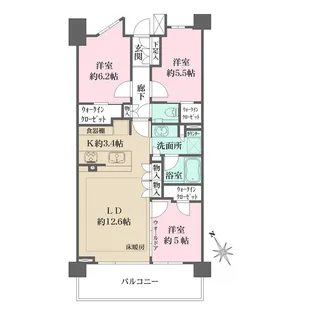 ザ・パークハウス鷺沼【4階】の間取り
