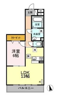 シャルマンハイム【1階】の間取り