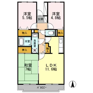 BELLEVUE参番館【1階】の間取り