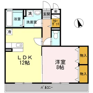 K・FINES A棟【2階】の間取り