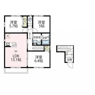 サン・ヴィラーレ【201号室号室】の間取り