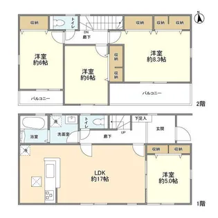 神奈川県横浜市泉区上飯田町【一戸建】の間取り