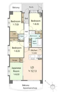 ビクトリアヒルズ横濱サウス E棟【2階】の間取り