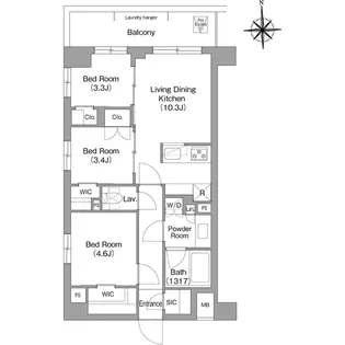 コンフォリア・リヴ大森西【3階】の間取り