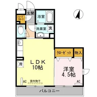 ソレアード【201号室】の間取り