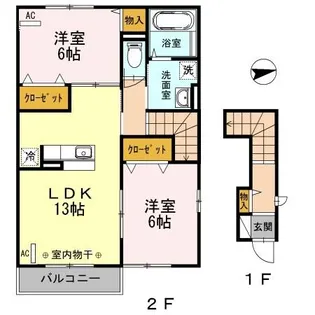 ルガール・セレナ【2階】の間取り