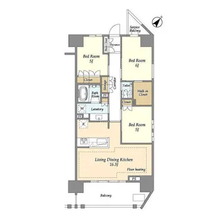 横須賀中央レジデンス【12階】の間取り