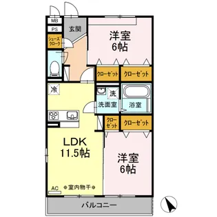 グレイスコート湘南【2階】の間取り