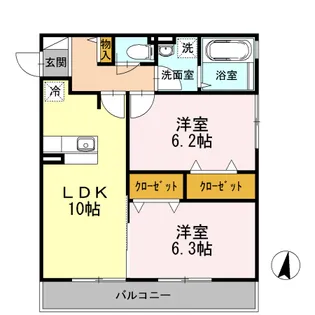 ドルチェ伊勢町【3階】の間取り