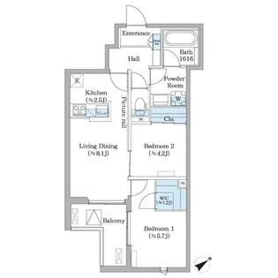 フィカーサ横浜【3階】の間取り