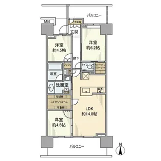 プラウト武蔵新城ステーションマークス【6階】の間取り