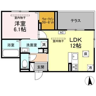 ブルー・コーラル【1階】の間取り
