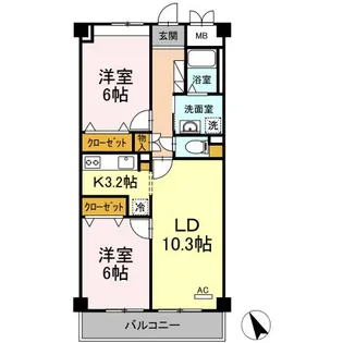 グリーンアベニュー【4階】の間取り