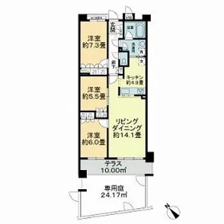 アークプラザ等々力緑地【1階】の間取り