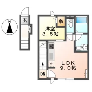 1LDKの間取り画像