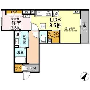 コルザ南台【1階】の間取り