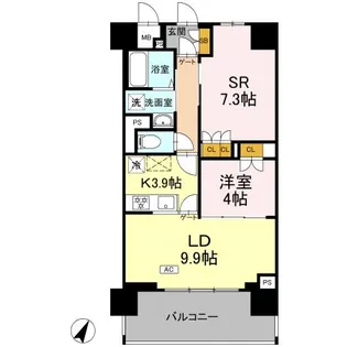 リーラ横浜川和町【0203号室】の間取り